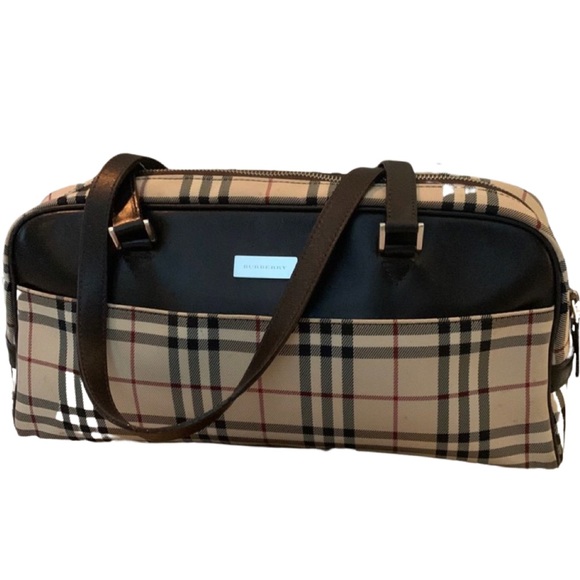 Burberry Check Canvas and Leather Shoulder Bag. - Picture 1 of 13